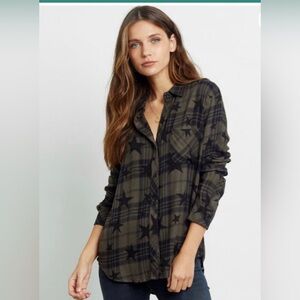 RAILS Hunter Plaid Star-Print Button-Down Shirt